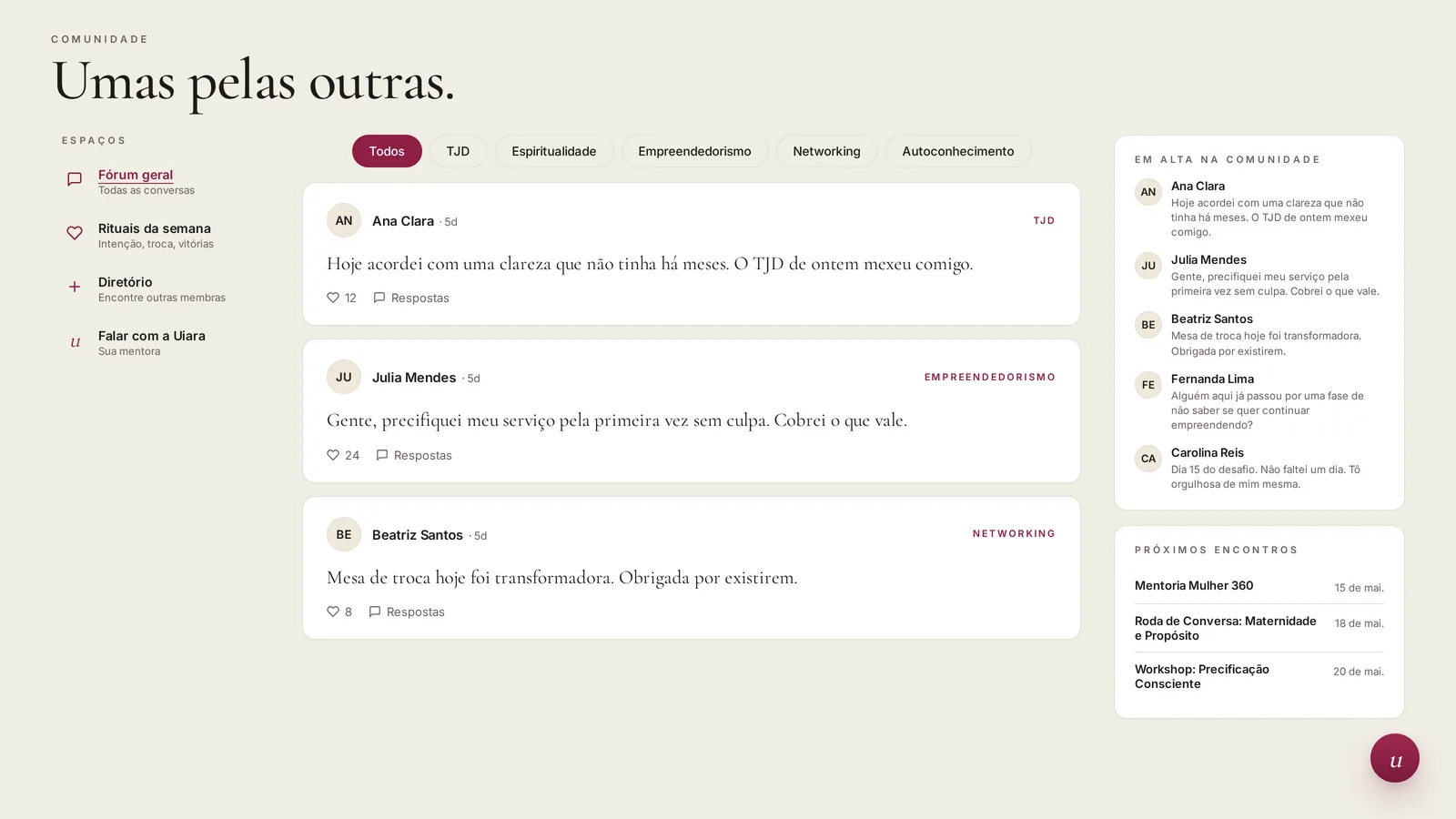 Plataforma de comunidade Uiara